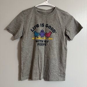 Life Is Good Gray Graphic Tee Shirt Size Medium